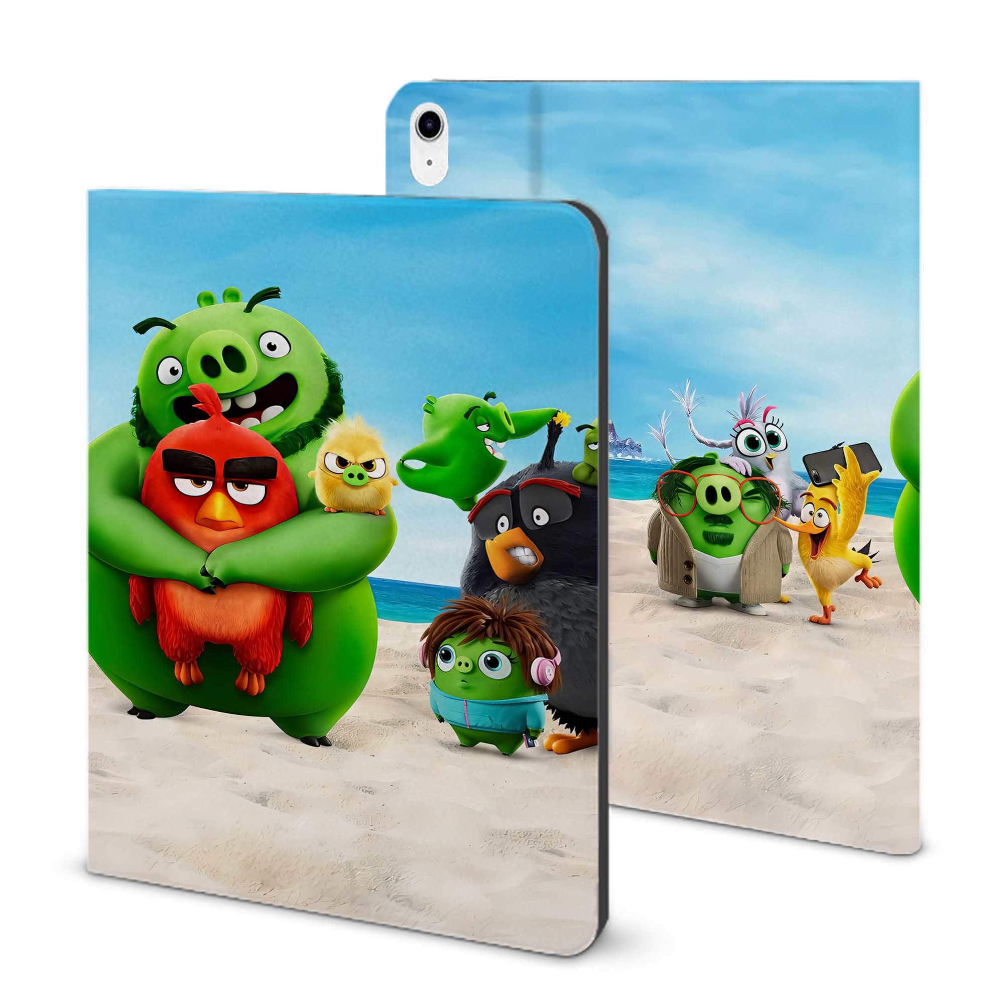 （画像用） Angry Birds アングリーバード IPad ケース ブック型 PUレザー TPU 耐衝撃 軽量 薄型 ペン収納なし 全面保護 IPad 各モデル対応